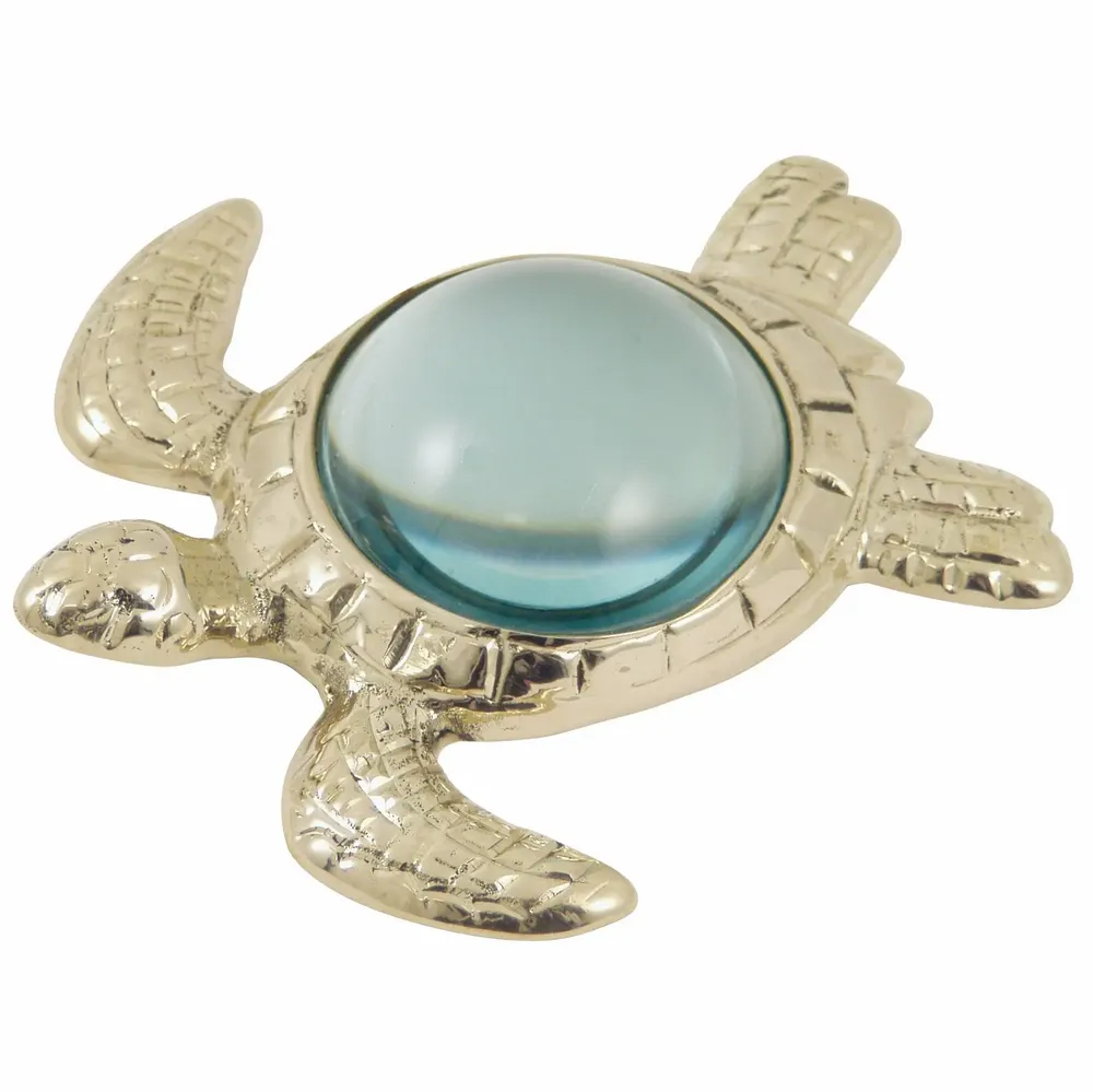 Presse-papier - Loupe presse papier tortue marine, Laiton - 11.5 cm - TRADE WINDS
