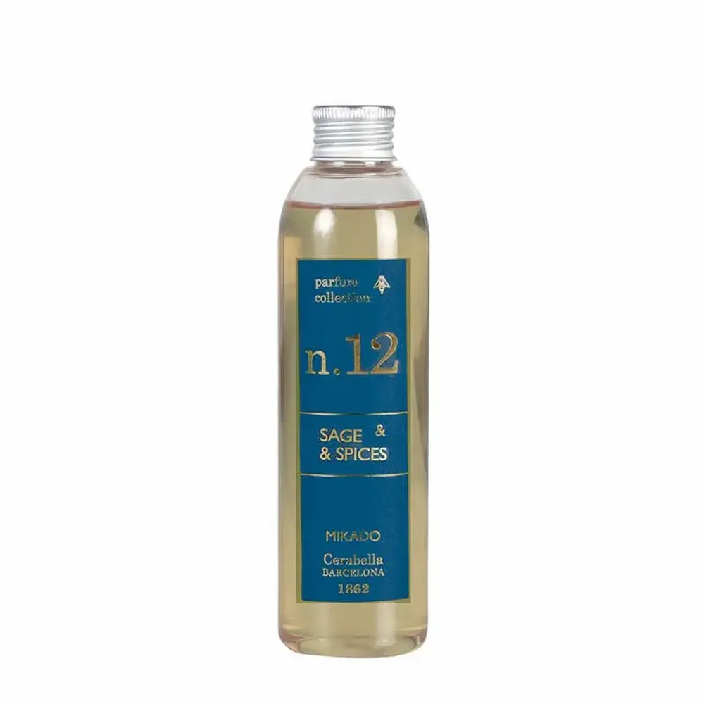 Scent diffusers - NUMBERS COLLECTION NUM.12 SAGE & SPICES DIFFUSER REFILL - CERABELLA SL