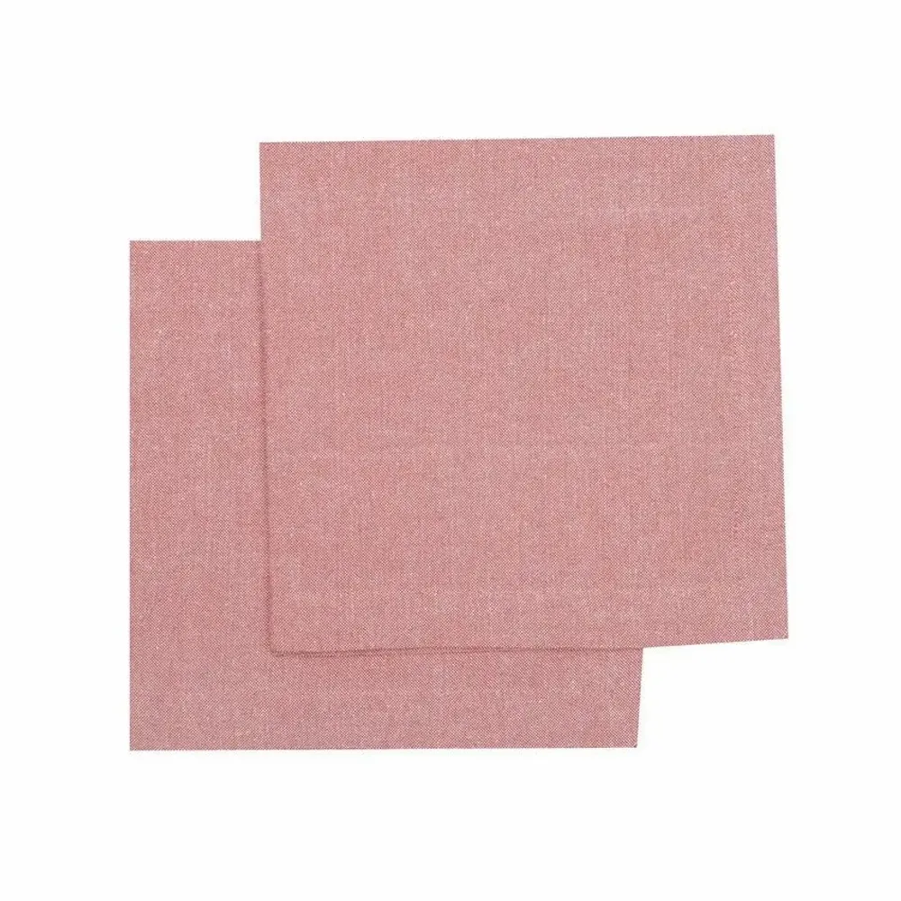 Linge de table textile - SERVIETTE RECYCLÉE 2-PACK ELIN, ROSE/BLANC 45x45cm - BY WILLE