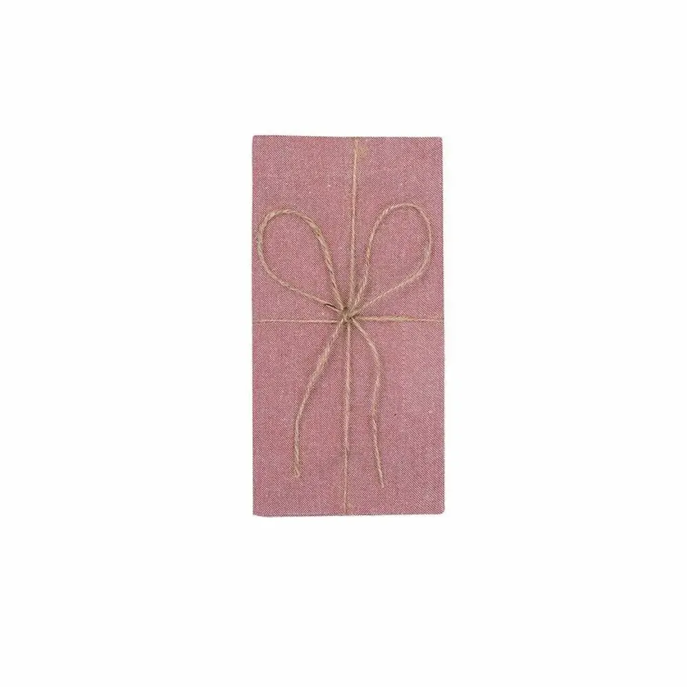 Linge de table textile - SERVIETTE RECYCLÉE 2-PACK ELIN, ROSE/BLANC 45x45cm - BY WILLE