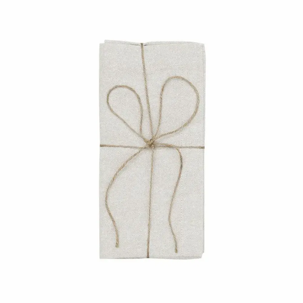 Linge de table textile - SERVIETTE RECYCLÉE 2-PACK ELIN, LIN/BLANC - BY WILLE