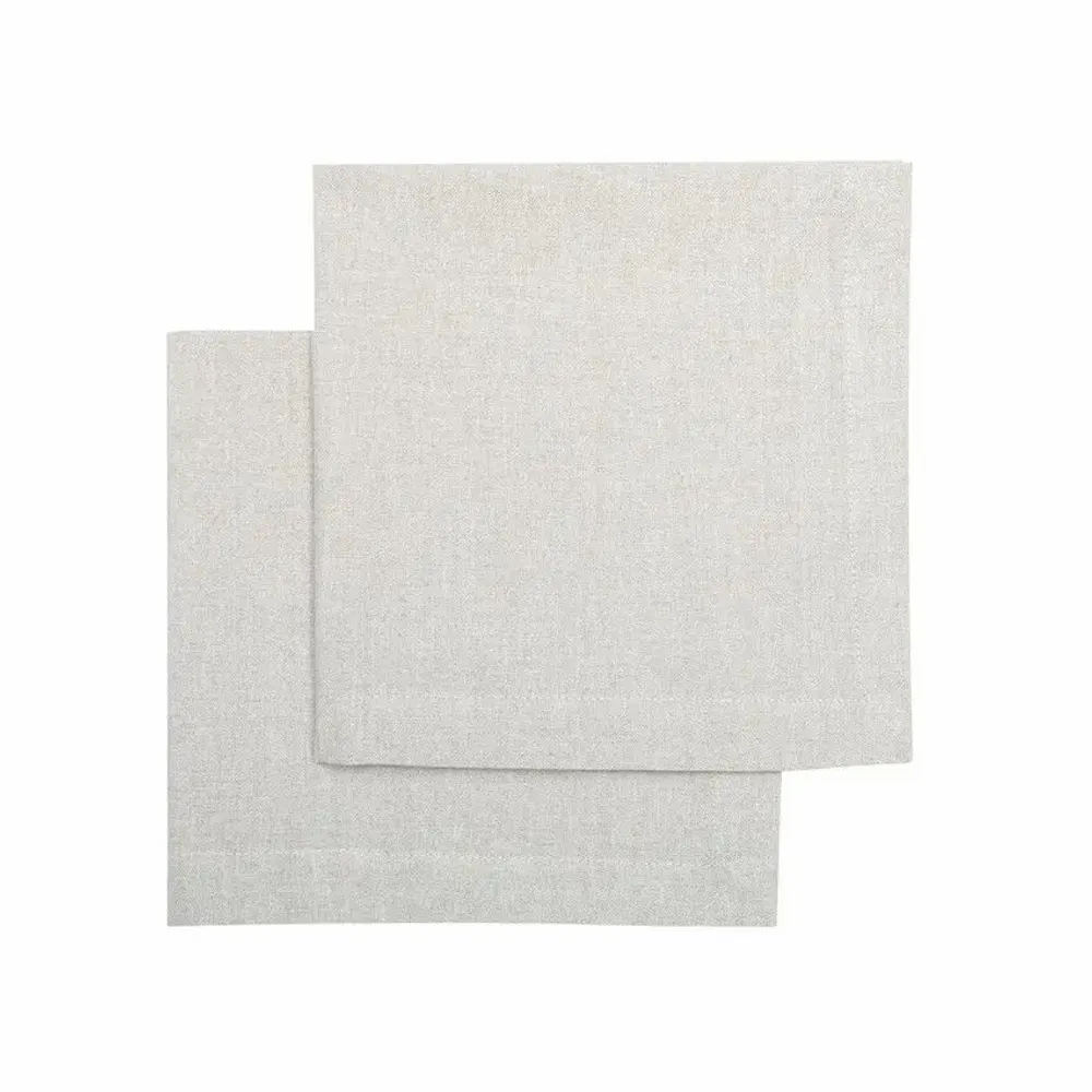 Linge de table textile - SERVIETTE RECYCLÉE 2-PACK ELIN, LIN/BLANC - BY WILLE