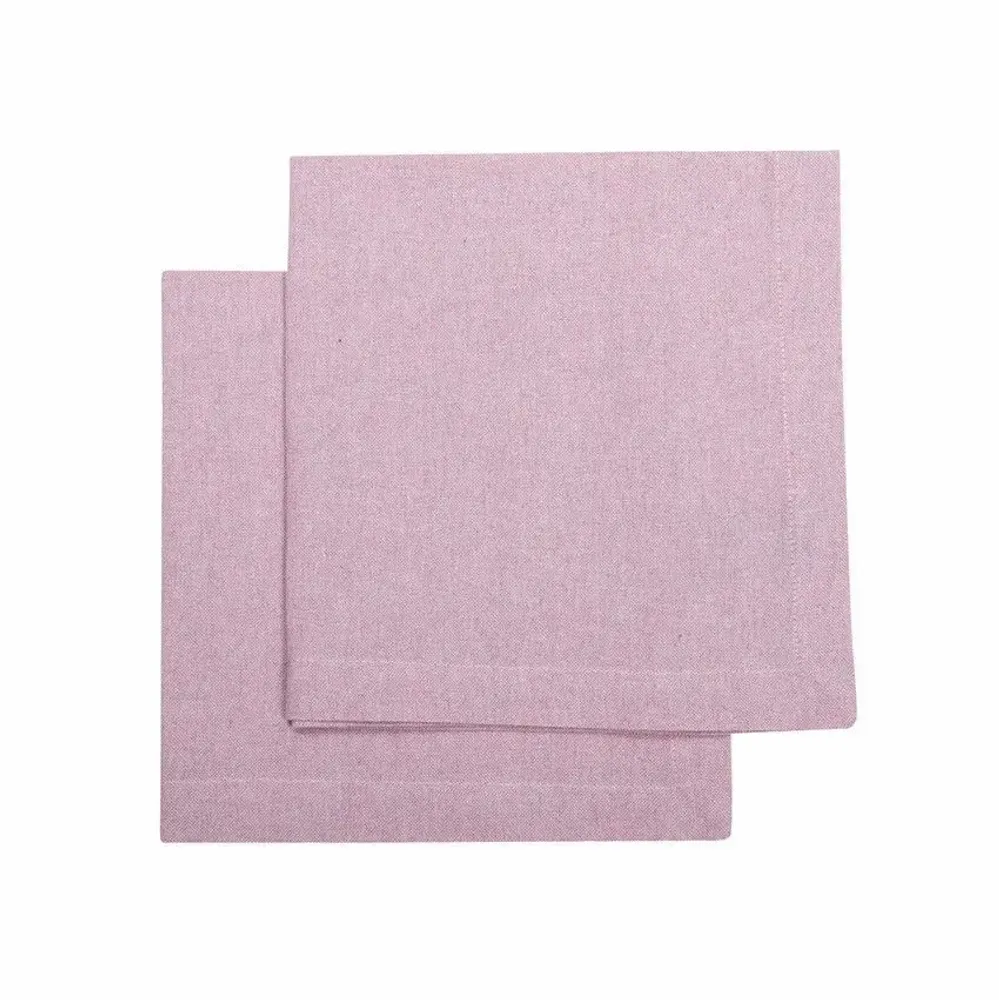 Table linen - SERVIETTE RECYCLÉE 2-PACK ELIN, ROSE CLAIR/BLANC - BY WILLE