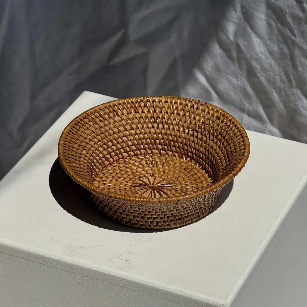 Storage boxes - Small flared Indonesian woven rattan bowl D20 H6 - OFFICE OBJETS