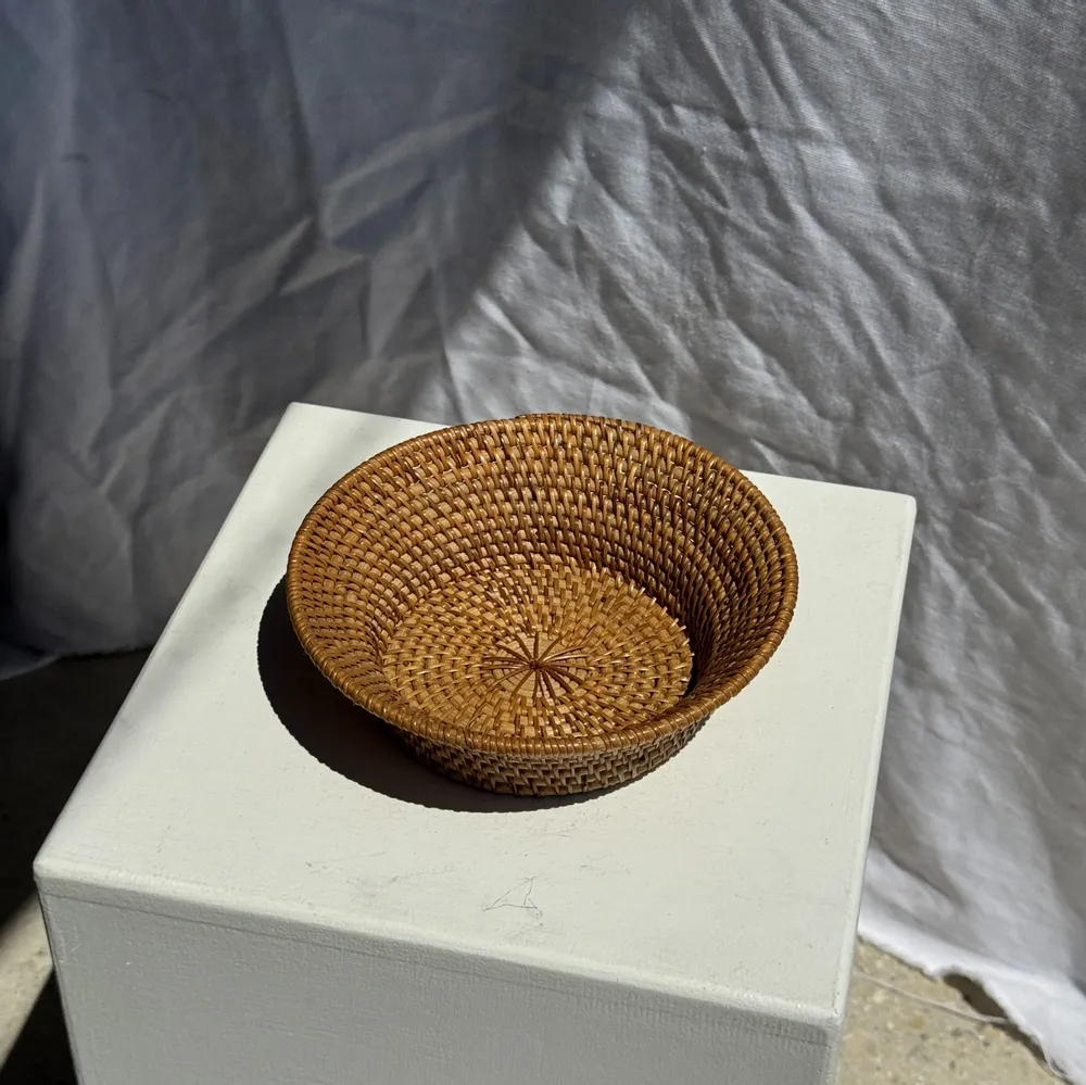 Storage boxes - Small flared Indonesian woven rattan bowl D20 H6 - OFFICE OBJETS