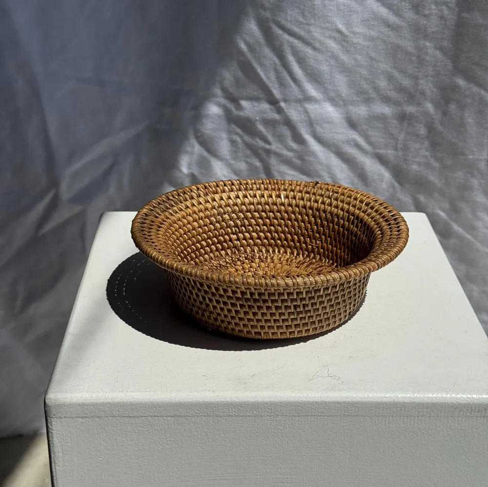 Storage boxes - Small flared Indonesian woven rattan bowl D20 H6 - OFFICE OBJETS