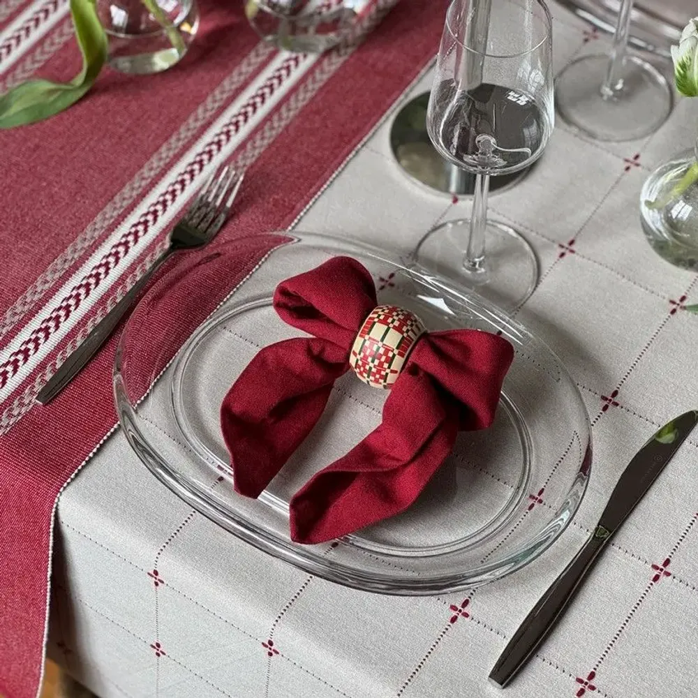 Table linen - SERVIETTE RECYCLÉE 2-PACK ELIN, ROUGE FONCÉ 45x45cm - BY WILLE