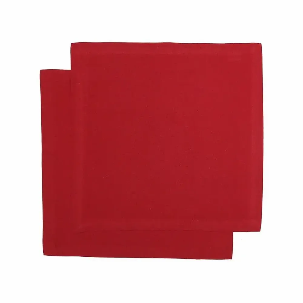 Table linen - SERVIETTE RECYCLÉE 2-PACK ELIN, ROUGE FONCÉ 45x45cm - BY WILLE