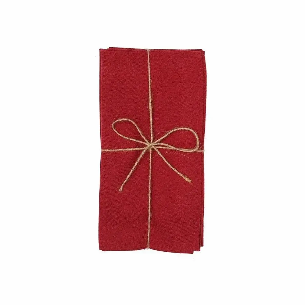 Table linen - SERVIETTE RECYCLÉE 2-PACK ELIN, ROUGE FONCÉ 45x45cm - BY WILLE