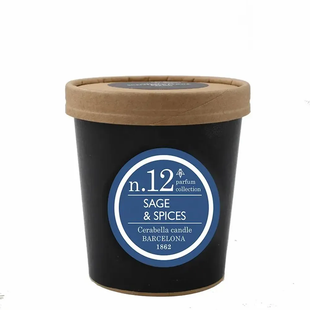 Candles - NUMBERS COLLECTION NUM.12 SAGE & SPICES CANDLE REFILL - CERABELLA SL