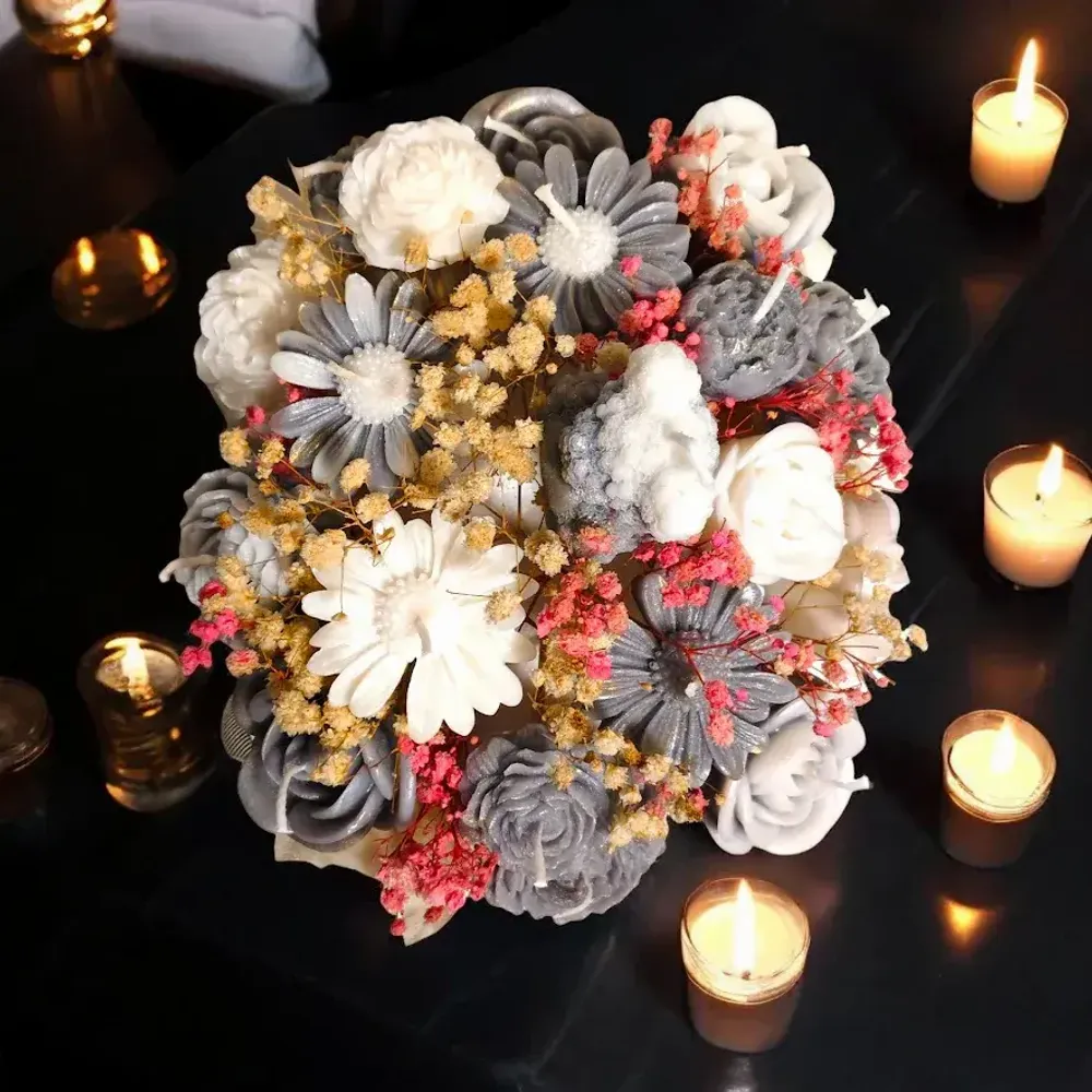 Candles - Candle Bouquet Flowers, Christmas Gift Candles, Decorative - WIRAWIRI