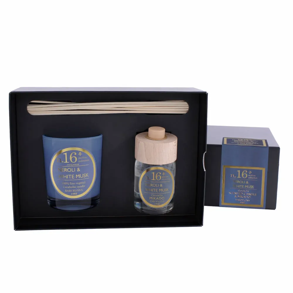 Bougies - NUMBERS NUM.16 NEROLI & WHITE MUSK SET OF CANDLE AND DIFFUSER - CERABELLA SL