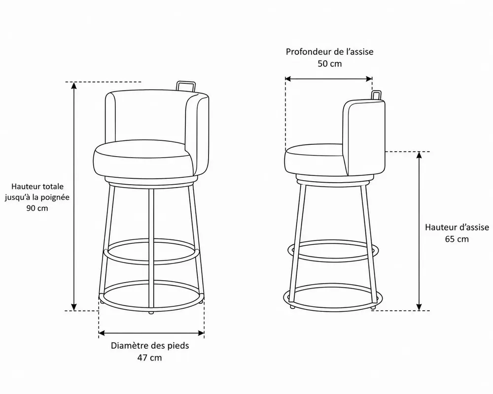 Stools - Tabouret Dana beige - EMPREINTE DU TEMPS