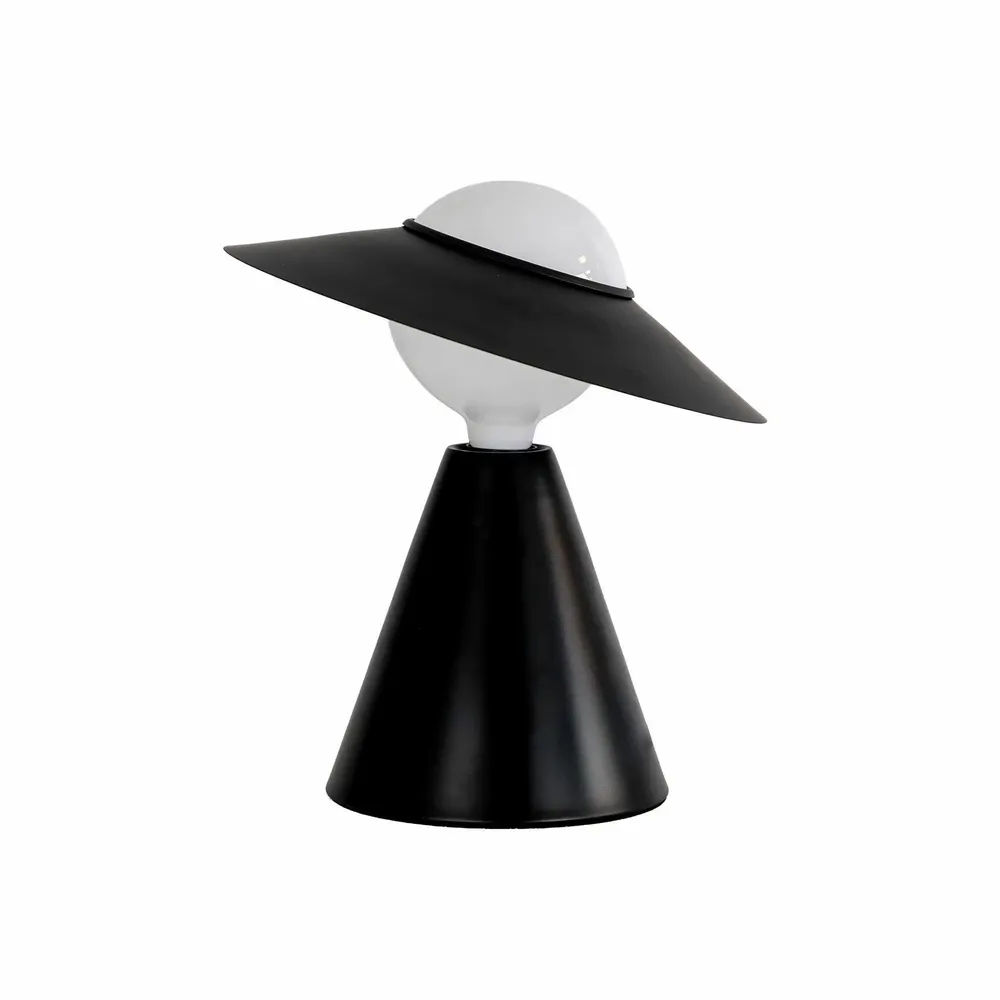 Lampes à poser - Lampe de table en verre blanc et acier noir - ANGEL CERDÁ