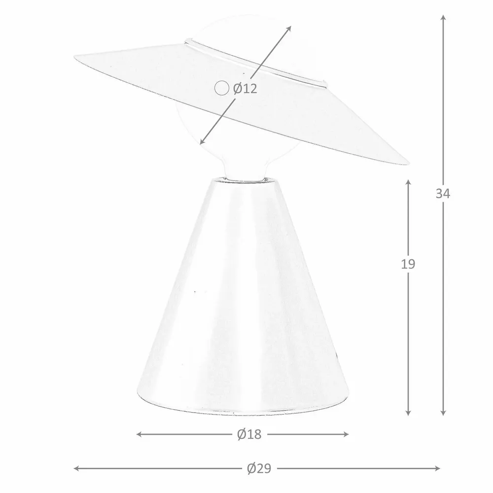 Lampes à poser - Lampe de table en verre blanc et acier noir - ANGEL CERDÁ