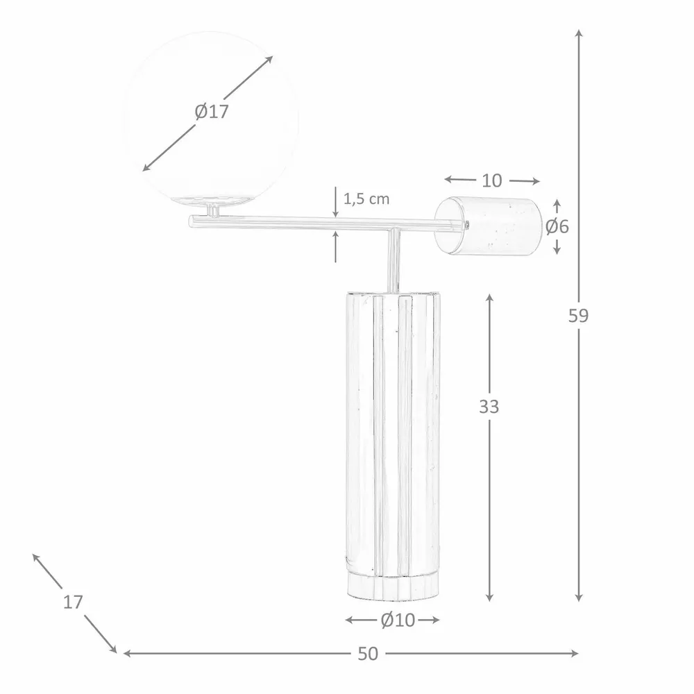 Lampes à poser - Lampe de table en verre blanc, acier poli doré et base en marbre céramique - ANGEL CERDÁ