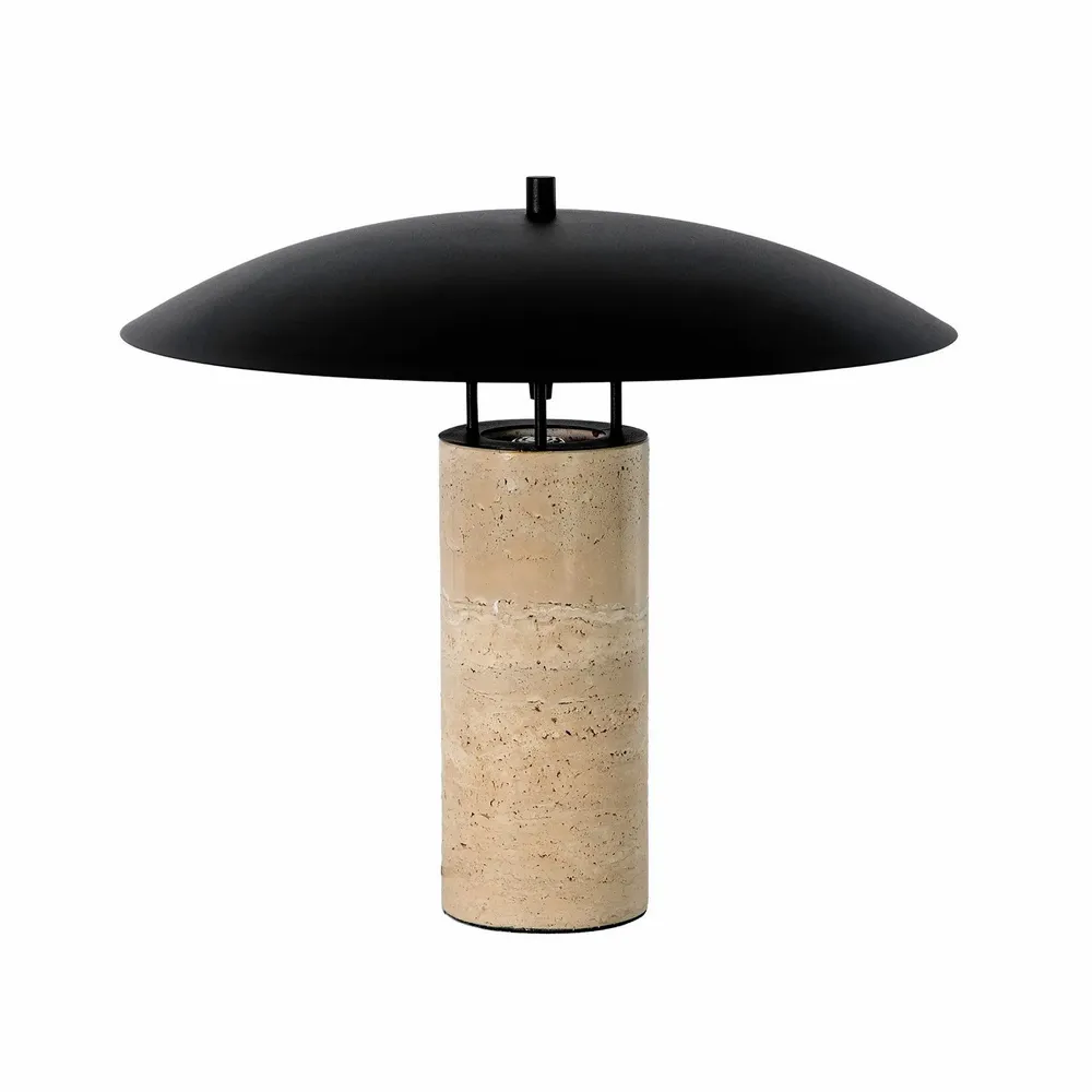 Table lamps - Table lamp in black steel and porcelain marble - ANGEL CERDÁ