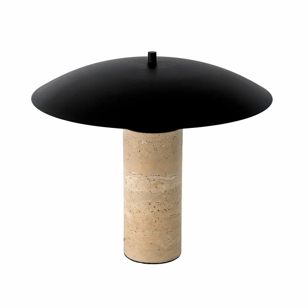 Table lamps - Table lamp in black steel and porcelain marble - ANGEL CERDÁ