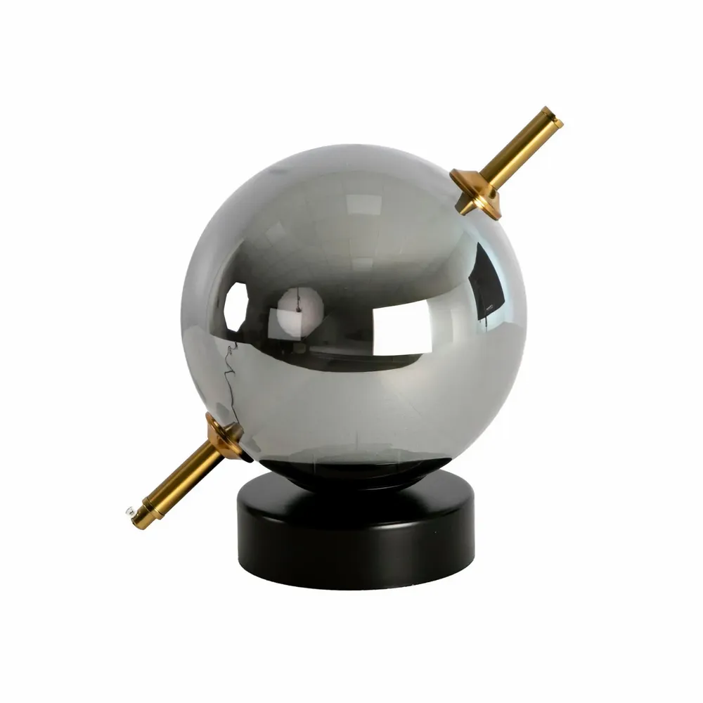 Lampes à poser - Lampe de table en verre fumé gris effet miroir et acier noir - ANGEL CERDÁ