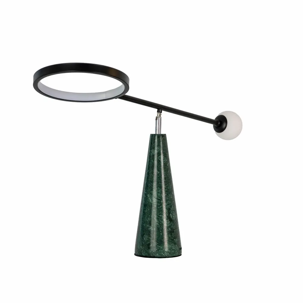 Lampes à poser - Lampe de table en acier noir et marbre céramique - ANGEL CERDÁ