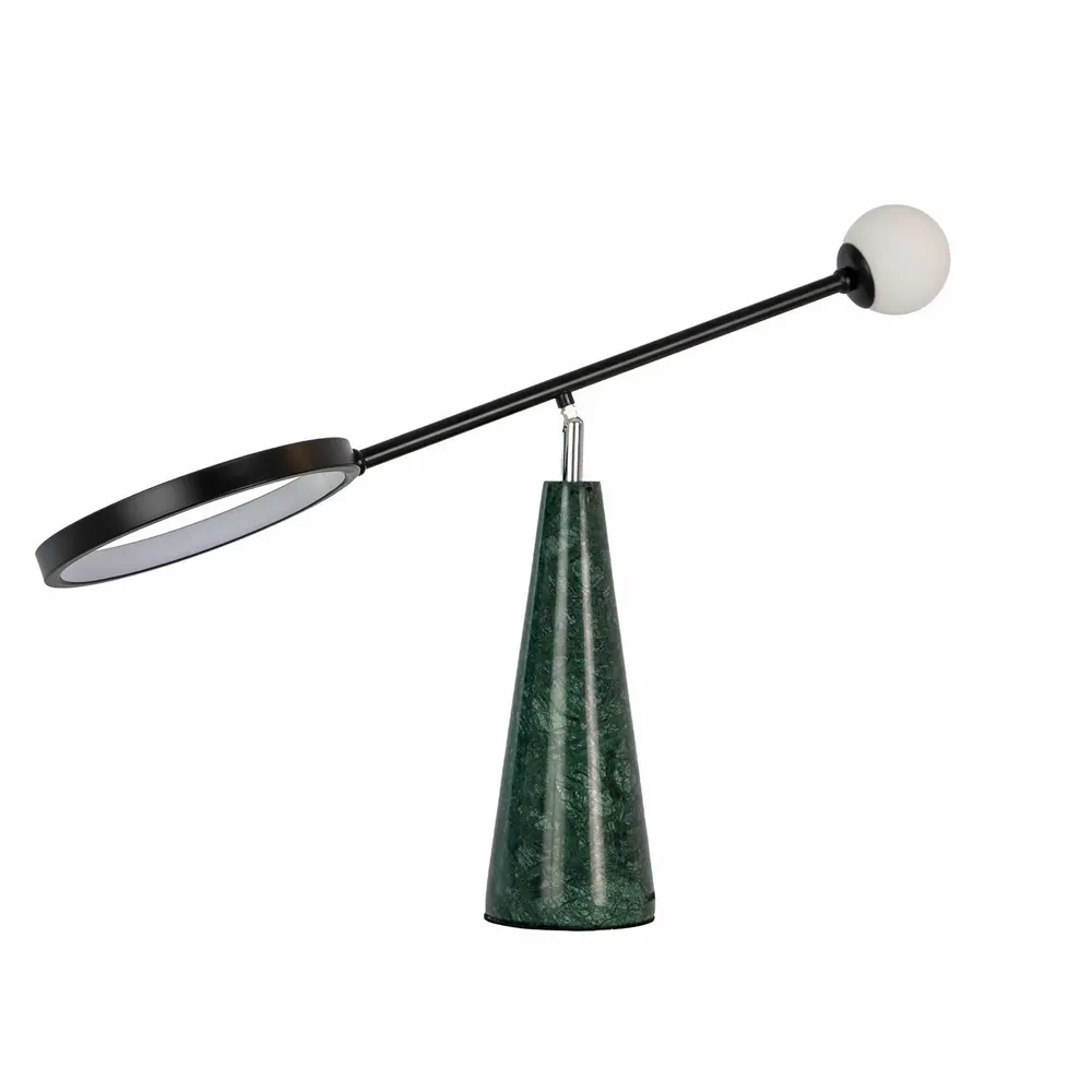 Lampes à poser - Lampe de table en acier noir et marbre céramique - ANGEL CERDÁ