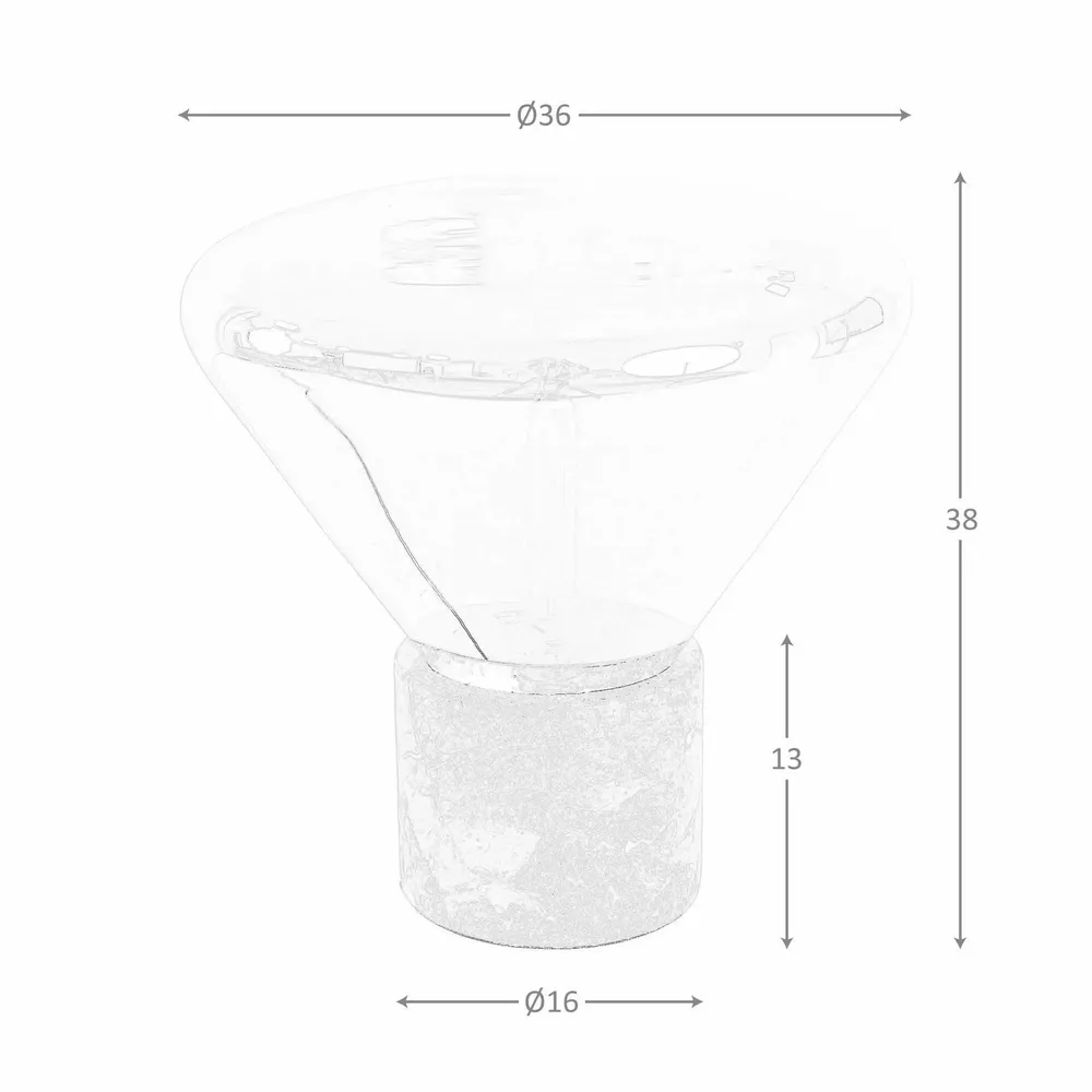 Table lamps - Table lamp in grey smoked mirror-effect glass and porcelain marble - ANGEL CERDÁ