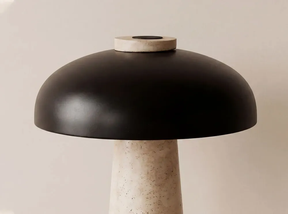 Lampes à poser - Lampe de table en acier noir et marbre céramique - ANGEL CERDÁ
