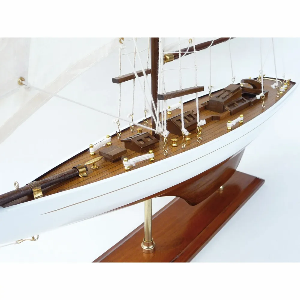 Objets de décoration - Maquette Columbia, voiles cousues, L.72 x H.78 x l.10,5 cm - TRADE WINDS