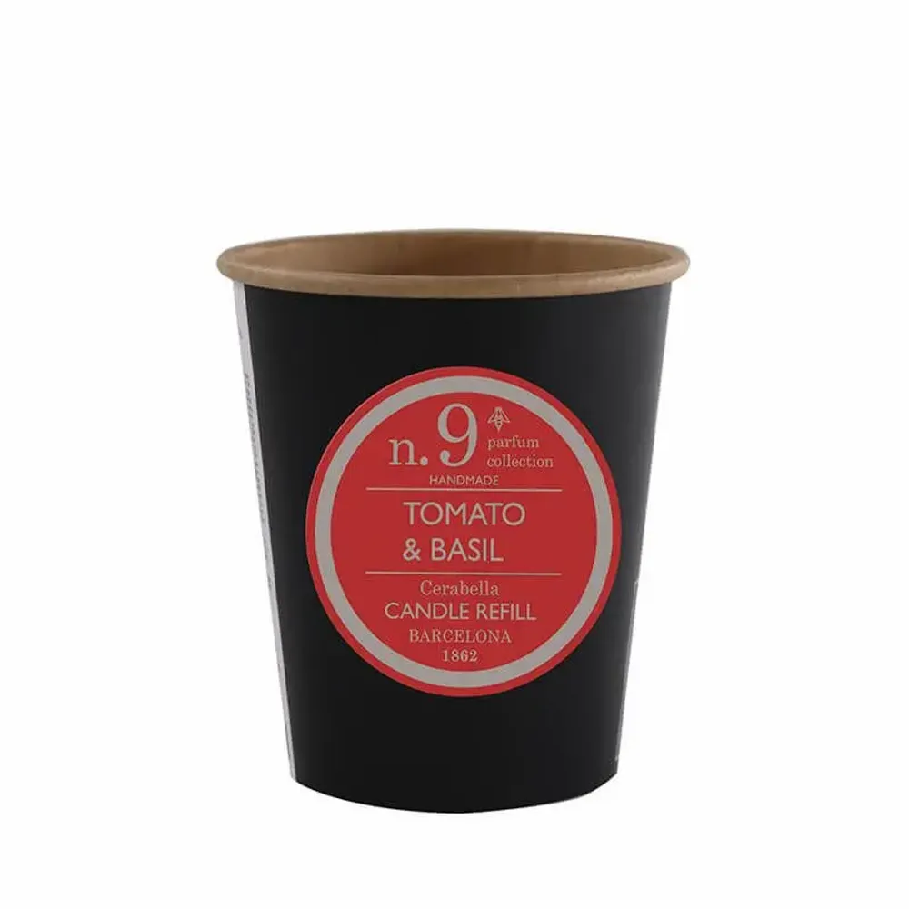 Candles - NUMBERS COLLECTION NUM.9 TOMATO & BASIL CANDLE REFILL - CERABELLA SL