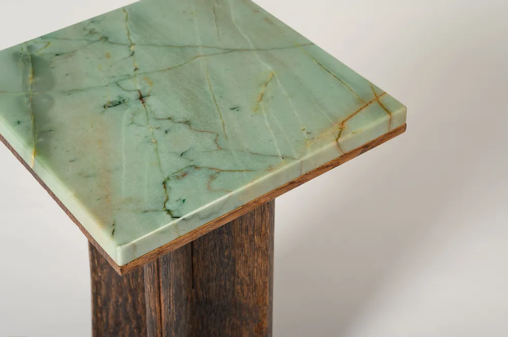 Other tables - Side table in wood and marble - Gregory - ESMERY EBENISTERIE