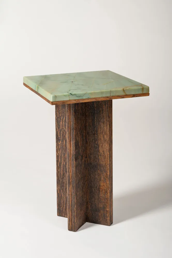 Other tables - Side table in wood and marble - Gregory - ESMERY EBENISTERIE