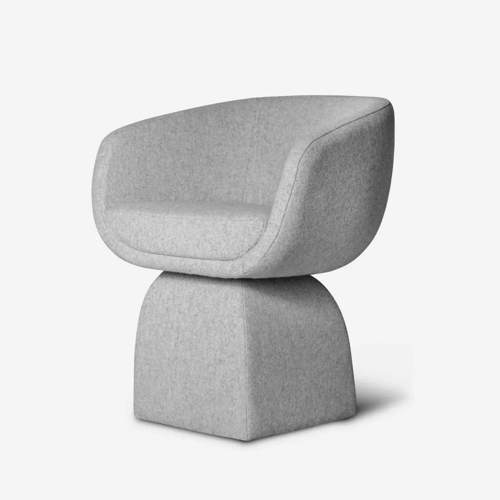 Fauteuils pour collectivités - Chaise Salon Lounge Oscar - tissu Boucle Moutarde option COM/Pivotante - DUISTT