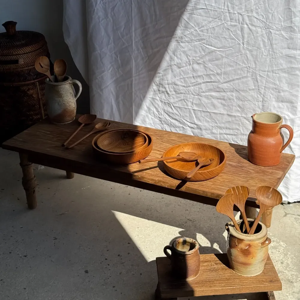 Fourchettes - Couvert à salade ou grande cuillère en teck ovale fendue L18 D8,5 - OFFICE OBJETS