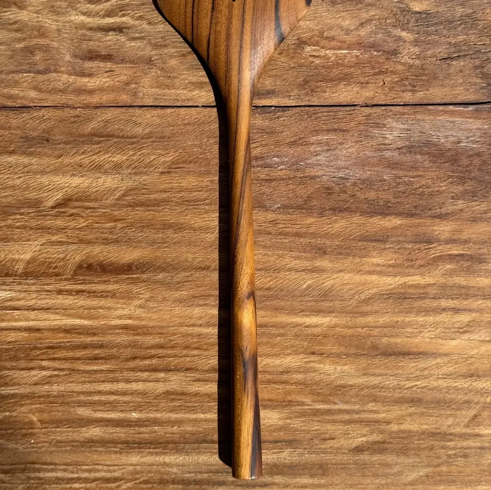 Fourchettes - Couvert à salade ou grande cuillère en teck ovale fendue L18 D8,5 - OFFICE OBJETS