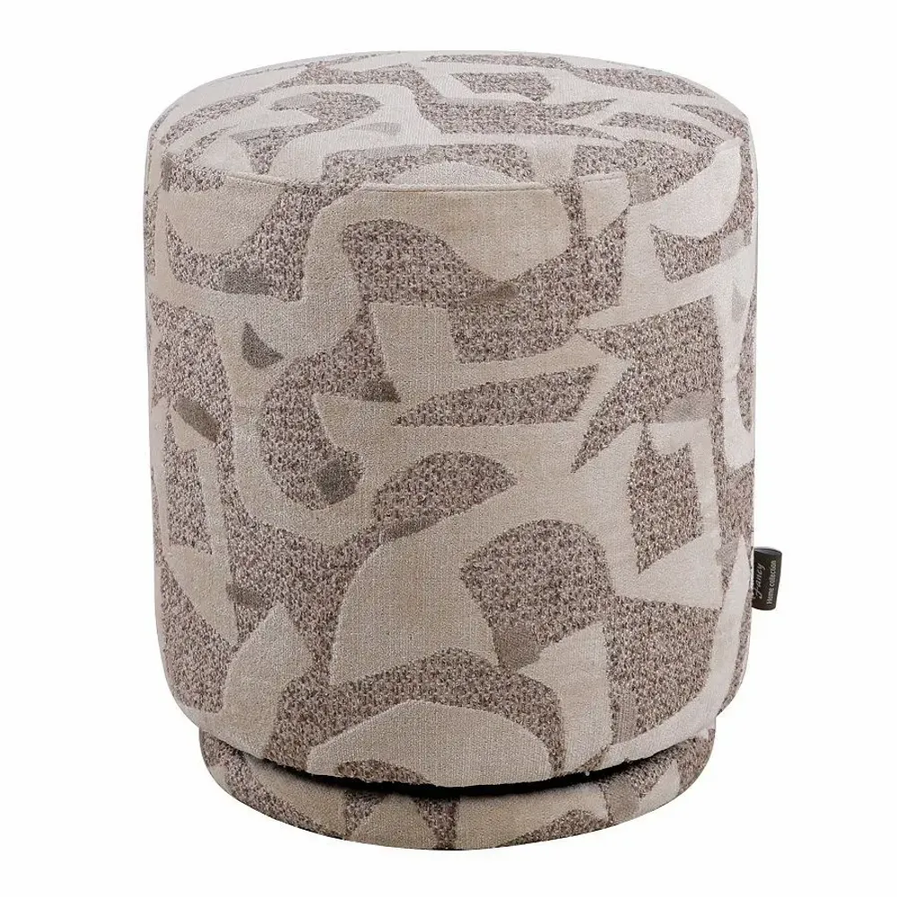 Poufs - POUF ROND 'REGENCY' BRUN/BEIGE - FANCY