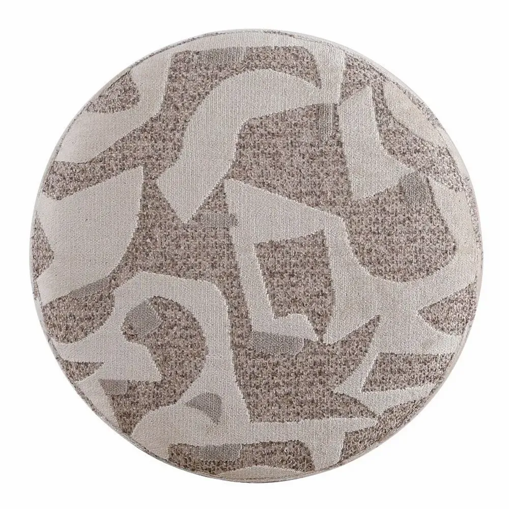 Poufs - POUF ROND 'REGENCY' BRUN/BEIGE - FANCY