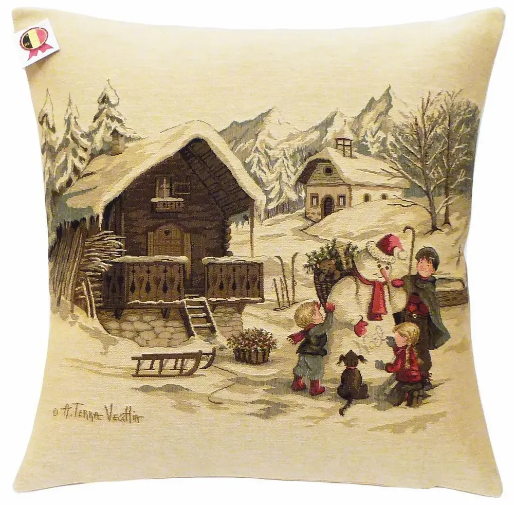 Coussins textile - Coussin tapisserie chalet montagne - ROLANDE DU DREUILH  LACE JEWEL