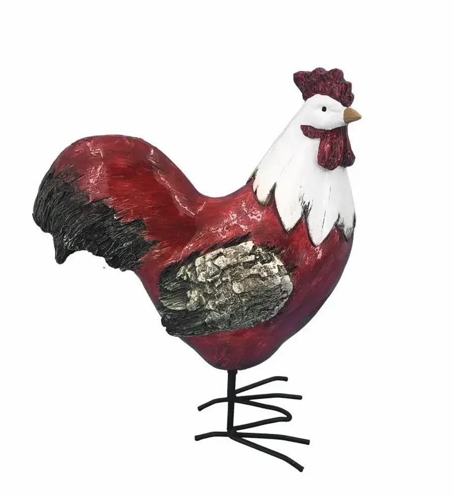 Sculptures, statuettes and miniatures - Red Rooster Figurine 22cm - ROLANDE DU DREUILH  LACE JEWEL