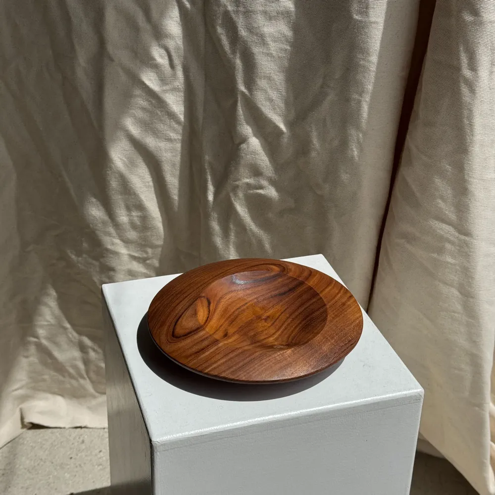 Objets de décoration - Petit vide poche circulaire en teck monoxyle épais D25 H7 - OFFICE OBJETS