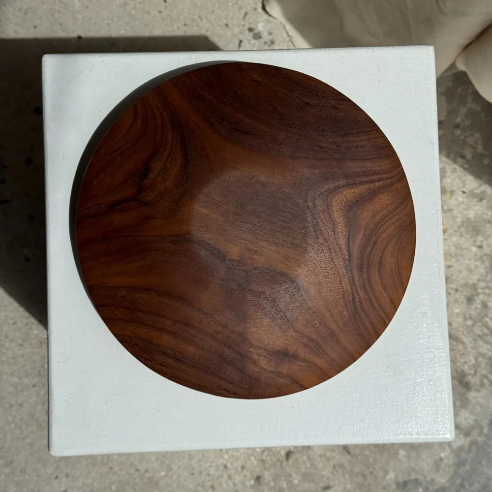 Objets de décoration - Petit vide poche circulaire en teck monoxyle épais D25 H7 - OFFICE OBJETS