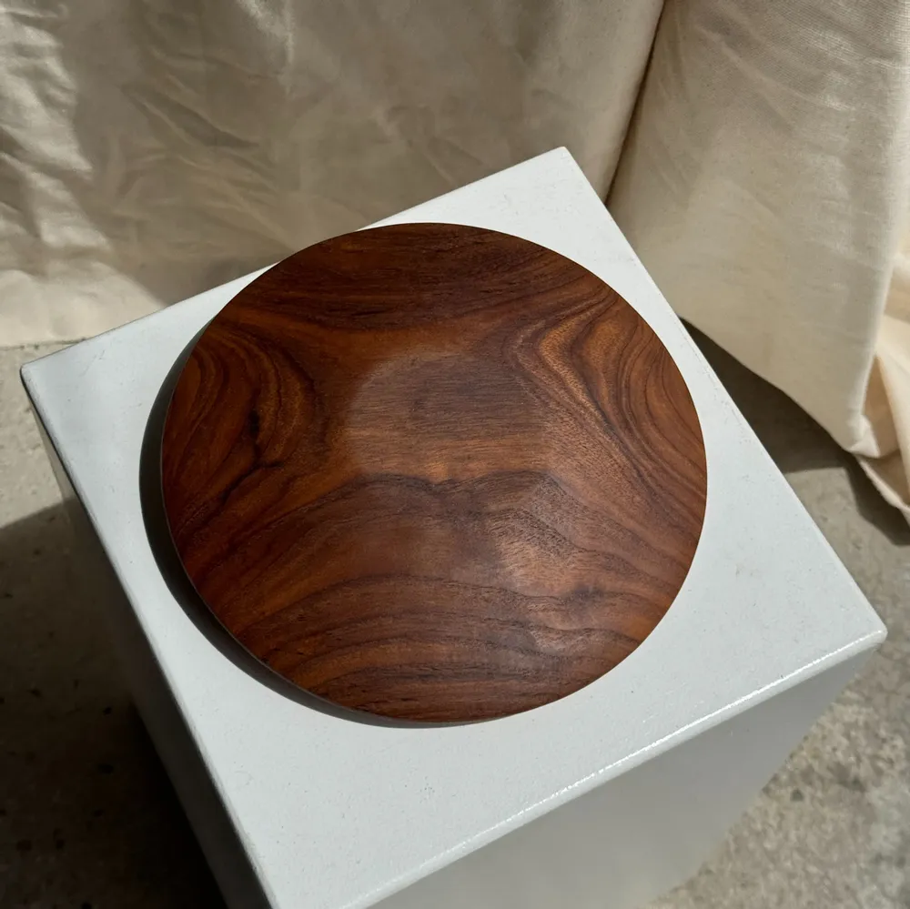 Objets de décoration - Petit vide poche circulaire en teck monoxyle épais D25 H7 - OFFICE OBJETS