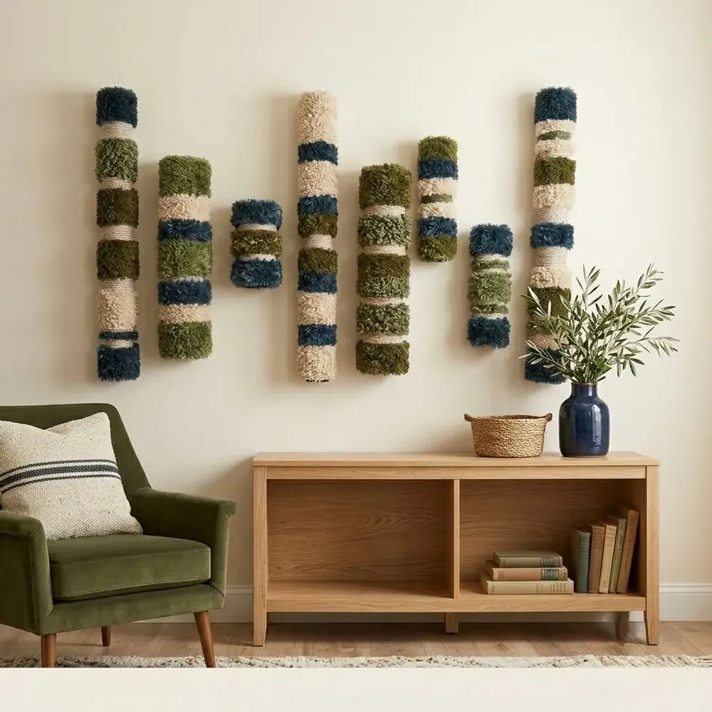Other wall decoration - Moss & Ocean Totems: Multi-Piece Textured Wall Installation Set - SARMAL DESIGN
