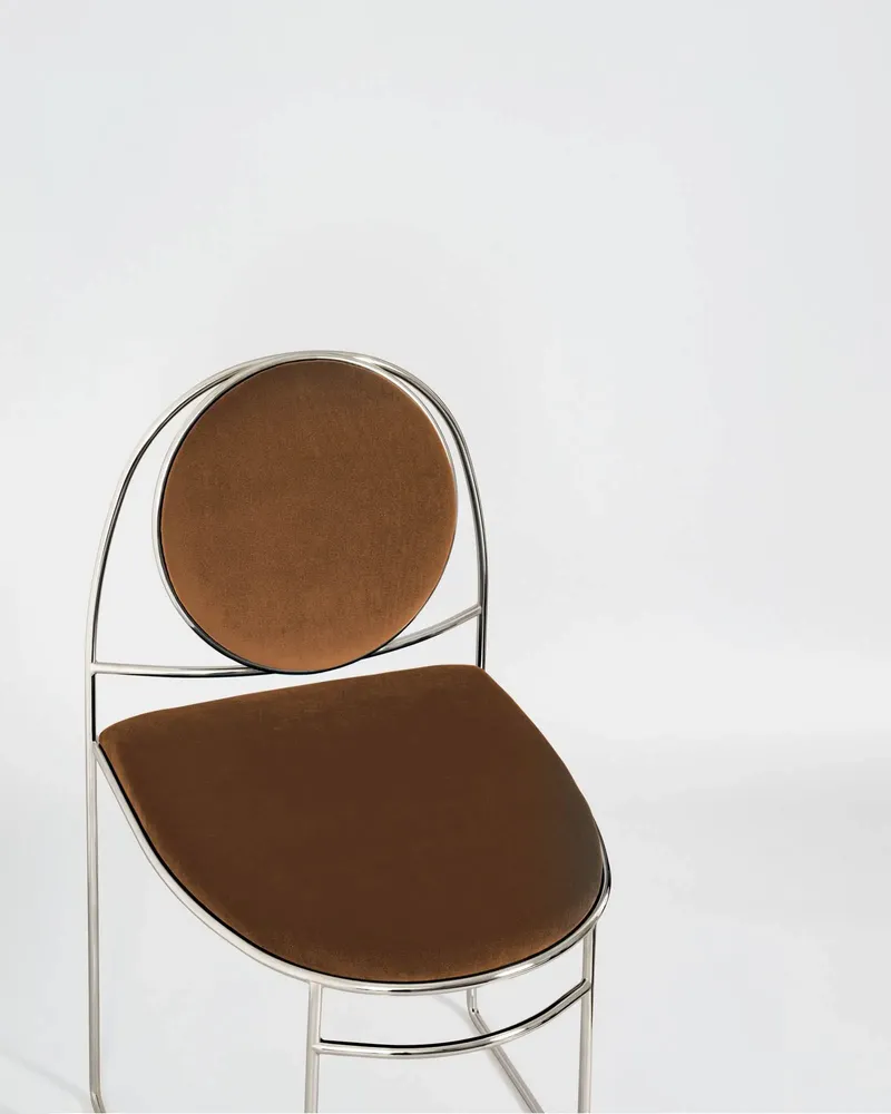 Chaises - Chaise Ducale BZ d'Enrico Girotti pour chrome lapiega et velours jaune - LAPIEGA