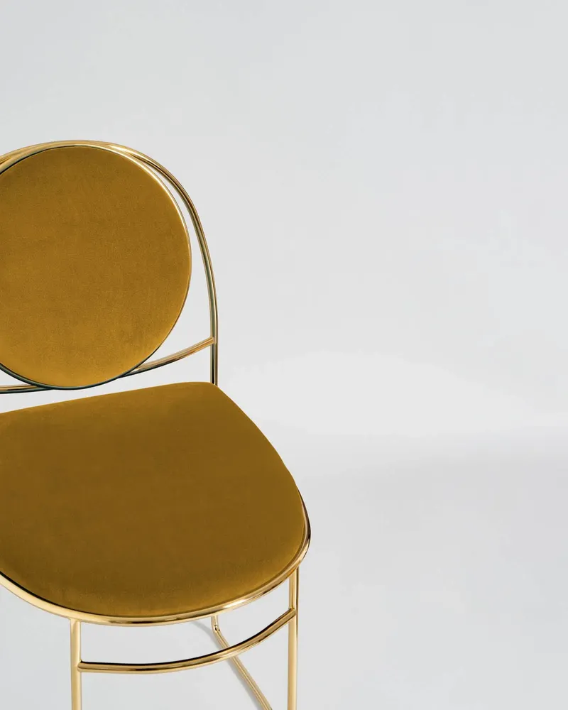 Chaises - Chaise Ducale BZ d'Enrico Girotti pour chrome lapiega et velours jaune - LAPIEGA