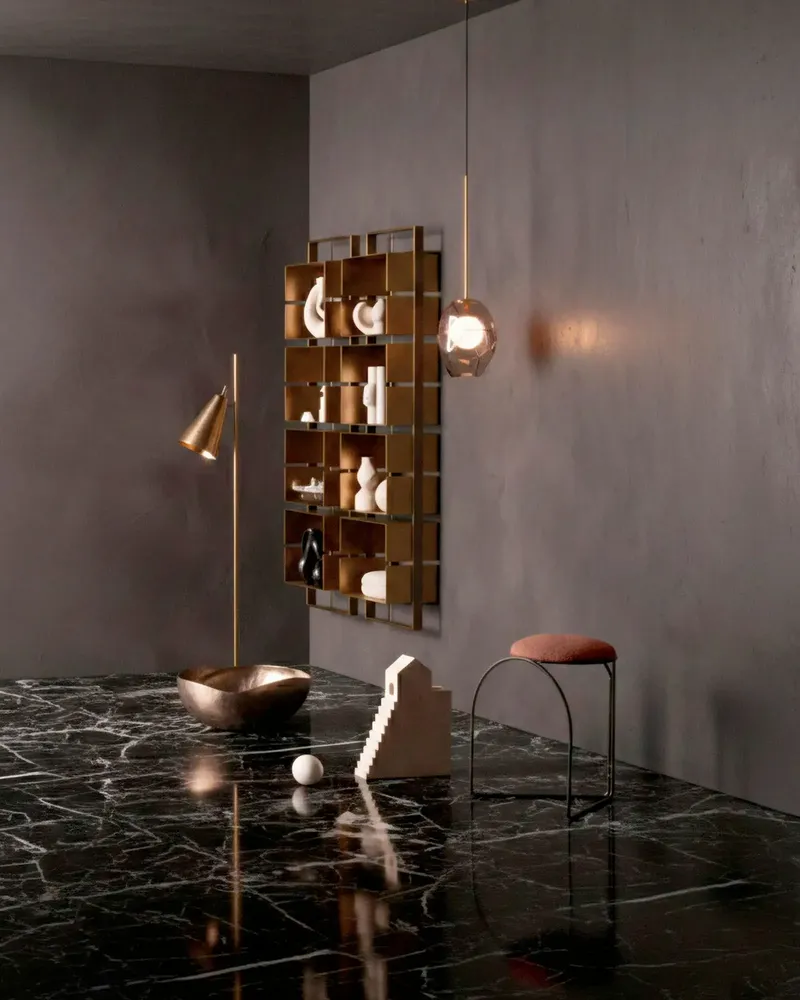 Tabourets - Flow Low Stool Gold Polished - LAPIEGA