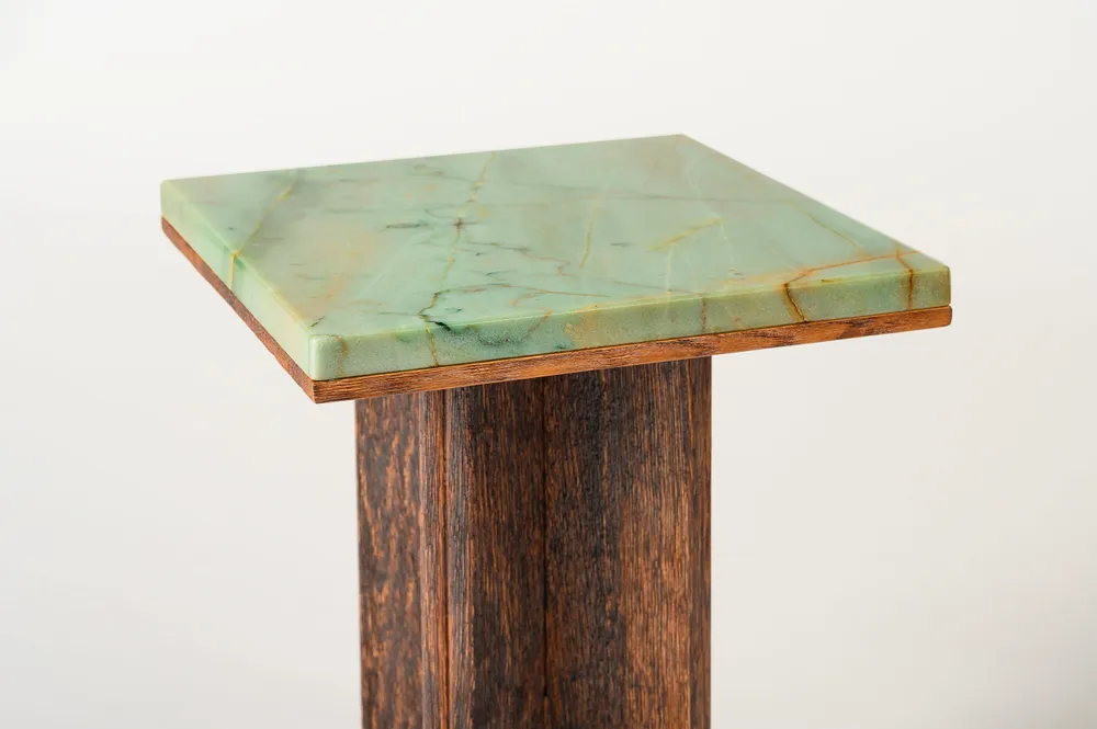 Other tables - Side table in wood and marble - Gregory - ESMERY EBENISTERIE