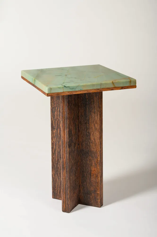 Other tables - Side table in wood and marble - Gregory - ESMERY EBENISTERIE