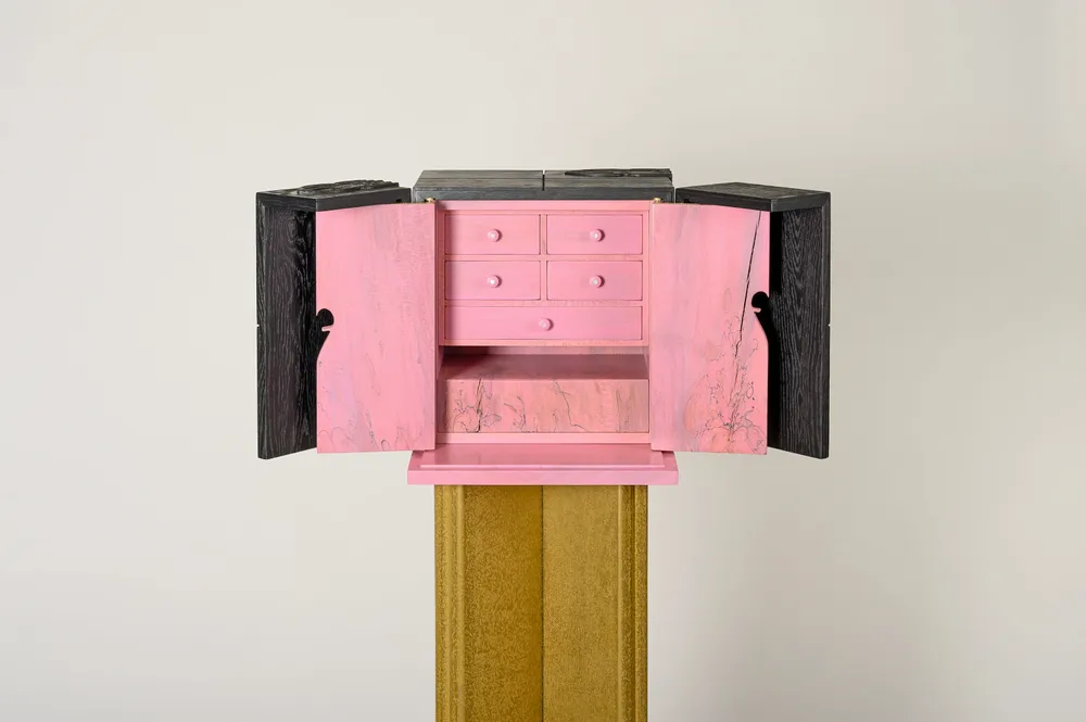 Writing desks - Wooden and brass Secretary - Pierre-Charbel - ESMERY EBENISTERIE