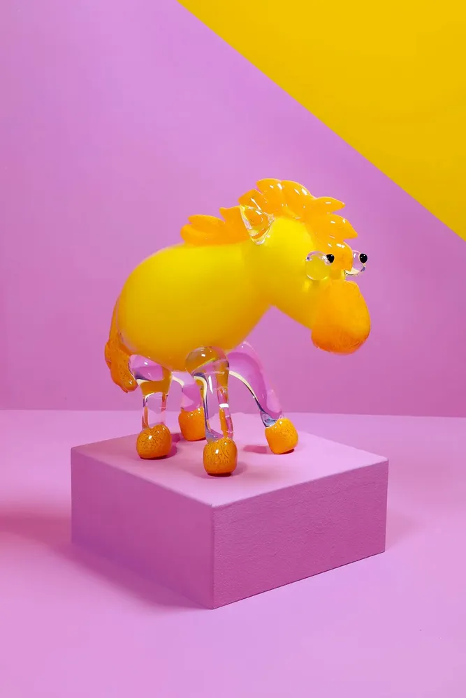 Verre d'art - Cheval - Sculpture en verre soufflé - CAT DESIGNER VERRIER