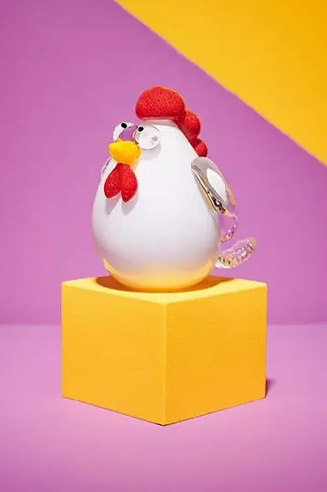 Art glass - Chicken - Blown glass sculpture - CAT DESIGNER VERRIER